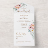 ユーカリプトゥス牡丹すべてワンウェディング招待 オールインワン招待状 (内側)