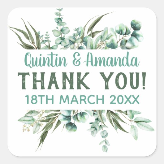 ユーカリプトゥス紅葉パーティーの好意 スクエアシール (正面)