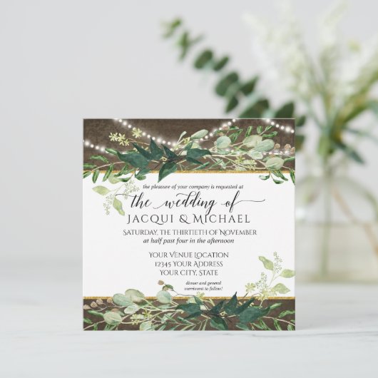 ユーカリプトゥス素朴フォージライツワイナリー結婚ズ 招待状 (スタンド正面)