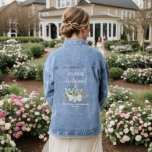 ユーカリプトゥス素朴ブーケ結婚ブリデスメイドのプレゼント デニムジャケット<br><div class="desc">このデニムのジャケットは感謝していあなたの家の花嫁の為のギフトとして設計され結婚ている。ユーカリのと色彩の鮮やか白いサテンの弓で結ばれた庭の緑の群れの美しい手の水の色のデザインを特徴とす葉る。タイトル読は「Bridesmaid」と彼女の名前とカップルの名前と日付を追加する宇宙結婚がある。特別な日感謝していに参加して彼女への美しい方法。</div>