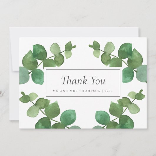 ユーカリプトゥス結婚ウッドランド サンキューカード (正面)