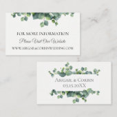 ユーカリプトゥス結婚ブーケのウェブサイト詳細 エンクロージャーカード (正面/裏面)