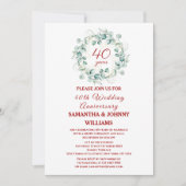 ユーカリプトゥス結婚ルビー40周年記念写真 招待状 (正面)