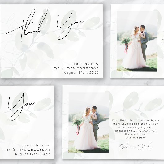 ユーカリプトゥス結婚写真 サンキューカード