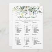 ユーカリプトゥス緑のブライダルあなたの財布の中にあるものは何 招待状 (正面/裏面)