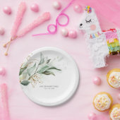 ユーカリプトゥス緑の水色ロマンチック結婚ズ ペーパープレート (パーティー)