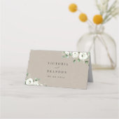 ユーカリプトゥス緑の白フローラ素朴結婚性 プレイスカード (裏面)