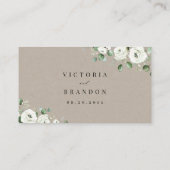 ユーカリプトゥス緑の白フローラ素朴結婚性 プレイスカード (裏面)
