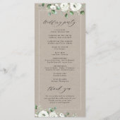 ユーカリプトゥス緑の白フローラ素朴結婚性 プログラム (裏面)