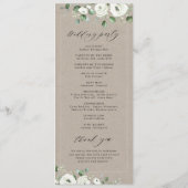 ユーカリプトゥス緑の白フローラ素朴結婚性 プログラム (裏面)