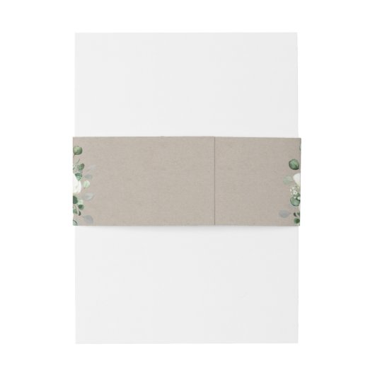 ユーカリプトゥス緑の白フローラ素朴結婚性 招待状ベリーバンド (裏面例)