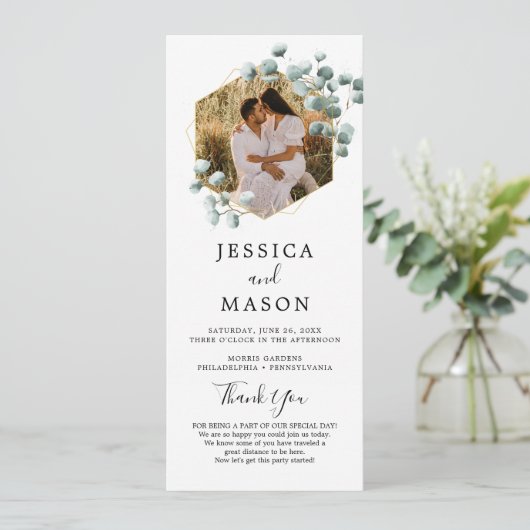 ユーカリプトゥス緑の結婚式 プログラムと写真 プログラム (スタンド正面)