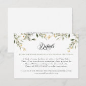 ユーカリプトゥス緑結婚と金ゴールド詳細 エンクロージャーカード (正面/裏面)