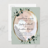 ユーカリプトゥス聖人写真結婚式の日付を保存 案内ポストカード (正面/裏面)