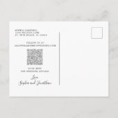 ユーカリプトゥス聖人写真結婚式の日付を保存 案内ポストカード (裏面)