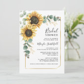 ユーカリプトゥス葉ひまわりフローラブライダルシャワー 招待状 (スタンド正面)