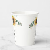 ユーカリプトゥス葉ひまわりフローラブライダルシャワー 紙コップ (左)