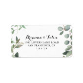 ユーカリプトゥス葉ウェディングRSVP住所 シール (正面)