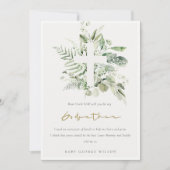 ユーカリプトゥス葉クロスゴッドファーザー提案招待状 サンキューカード (正面)