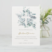 ユーカリプトゥス葉クロスゴッドマザープロポーザル招待状 サンキューカード (スタンド正面)