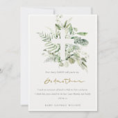 ユーカリプトゥス葉クロスゴッドマザープロポーザル招待状 サンキューカード (正面)