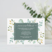 ユーカリプトゥス葉ネイビーブルー結婚ボタニズ エンクロージャーカード (スタンド正面)