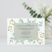 ユーカリプトゥス葉ネイビーブルー結婚ボタニズ エンクロージャーカード (スタンド正面)