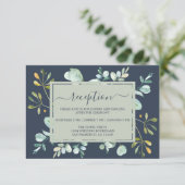 ユーカリプトゥス葉ネイビーブルー結婚ボタニズ エンクロージャーカード (スタンド正面)