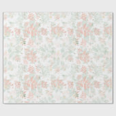 ユーカリプトゥス葉ファン素朴ズセージ緑ピンク ラッピングペーパー (フラット)