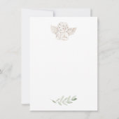 ユーカリプトゥス葉フローラエンジェルクロスバプテスマ 招待状 (裏面)