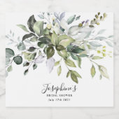 ユーカリプトゥス葉ブライダルシャワーの恩恵 リキュールボトルラベル (シングルラベル)