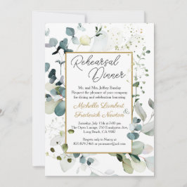 ユーカリプトゥス葉リハーサルディナー 招待状