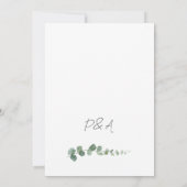 ユーカリプトゥス葉結婚式招待状 招待状 (裏面)