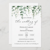 ユーカリプトゥス葉結婚式招待状 招待状 (正面/裏面)