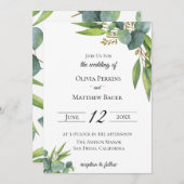 ユーカリプトゥス葉結婚式招待状 招待状 (正面/裏面)