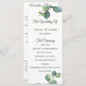 ユーカリプトゥス葉結婚式 プログラム (正面/裏面)