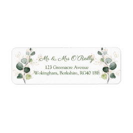 ユーカリプトゥス葉金ゴールド結婚ズ ラベル