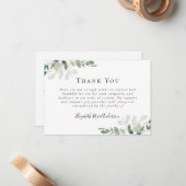 ユーカリプトゥス葬儀悔やみや弔慰サンキューユー ノートカード (正面/裏面インサイチュ)