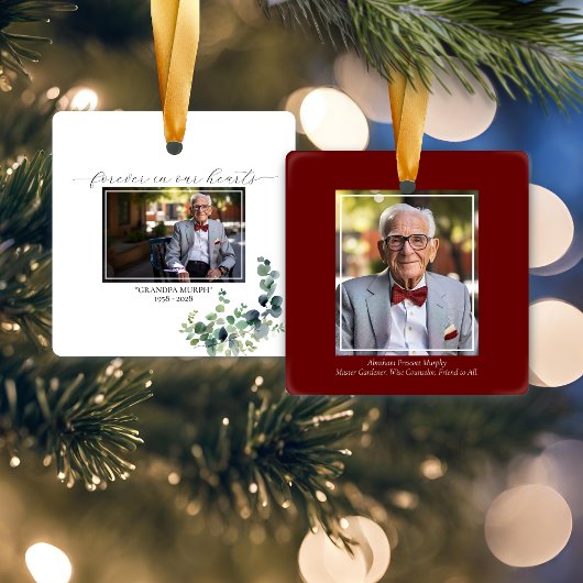 ユーカリプトゥス記念写真広場オーナメント- 2枚の写真 セラミックオーナメント