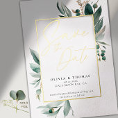 ユーカリプトゥス金ゴールドロマ結婚ンス救の日付 箔招待状