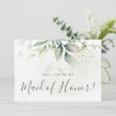 ユーカリプトゥス・グリーンリーが私のメイド・オブ・オーナー（花嫁付き添い人） 招待状 (スタンド正面)