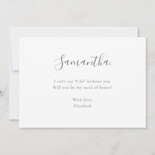 ユーカリプトゥス・グリーンリーが私のメイド・オブ・オーナー(花嫁付き添い人) 招待状 (裏面)