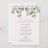 ユーカリプトゥス&ピンクローズトゥーヴェンシブッテッズブッパープル 招待状 (正面)