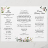 ユーカリプトゥス・ピンク結婚・ローズのセレモニー・プログラム (裏面)