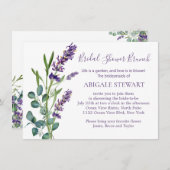 ユーカリプトララベンダーフラワーズブライダルシャワー 招待状 (正面/裏面)