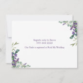 ユーカリプトララベンダーフラワーズブライダルシャワー 招待状 (裏面)