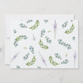 ユーカリプトララベンダーボタニカルバースデーパーティー 招待状 (裏面)