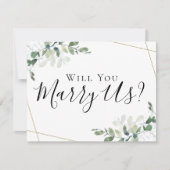 ユーカリプト ウェディングに私たちのオフィシエントになってくれませんか 招待状 (正面)