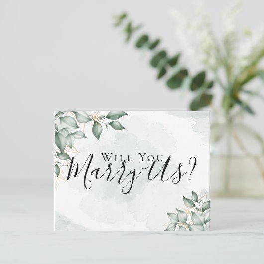 ユーカリプト ウェディングに私たちのオフィシエントになってくれませんか 招待状 (スタンド正面)