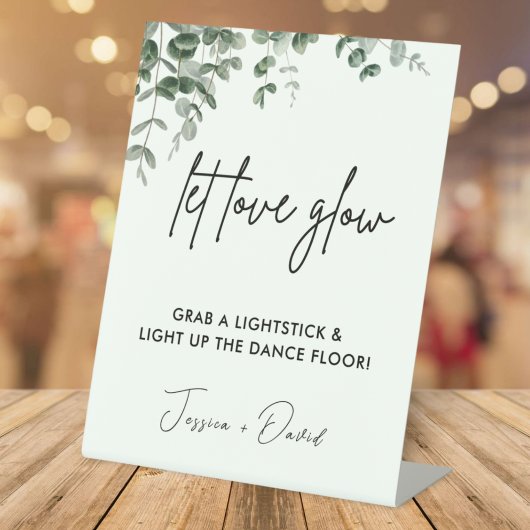 ユーカリプラブグロー結婚のグロースティック記号 台座サイン